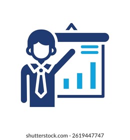 Icono de presentación de negocios Ilustración vectorial mixta