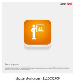 Business presentation icon Orange Abstract Web Button - Free vector icon