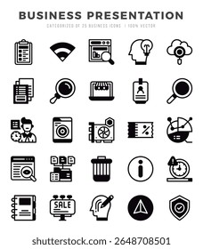 Business Presentation icon pack for your website. mobile. presentation. and logo design.