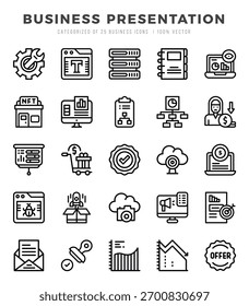 Business Presentation icon pack for your website. mobile. presentation. and logo design.