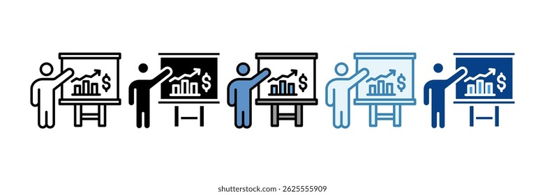 Business Presentation Icon Set Multiple Style Collection