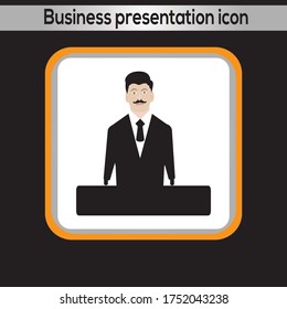 Icono de presentación de negocios. gráficos vectoriales