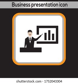 Business presentation icon. vector graphics