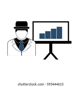 Business presentation icon. Vector illustration.
