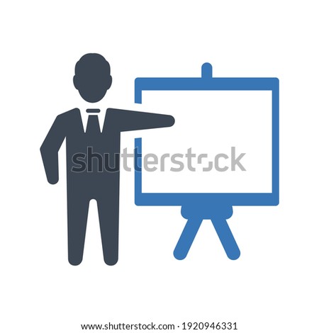 Business presentation icon (vector illustration)