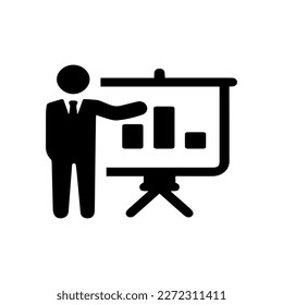 vector de icono de presentación de negocios aislado en segundo plano