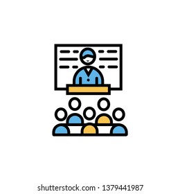 business presentation icon- vector symbol business presentation icon.