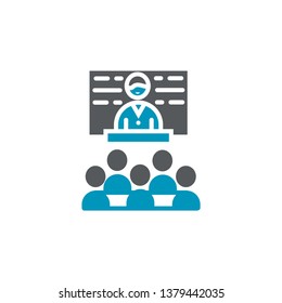 business presentation icon- vector symbol business presentation icon.