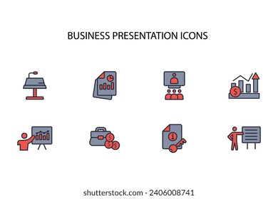 Business presentation icon. vector.Editable stroke.linear style sign for use web design,logo.Symbol illustration.