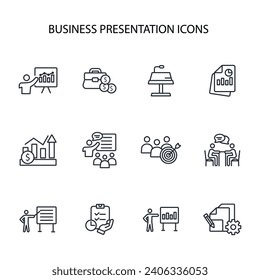 Unternehmenspräsentationssymbol. vector.Editable stroke.linear style sign for use web design,logo.Symbol illustration.