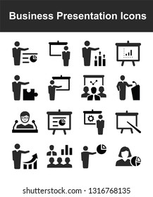 Iconos de presentación empresarial