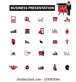 iconos de presentación de negocios