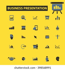 iconos de presentación de negocios
