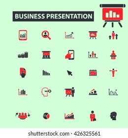 iconos de presentación de negocios
