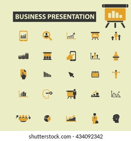 iconos de presentación de negocios
