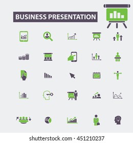 iconos de presentación de negocios