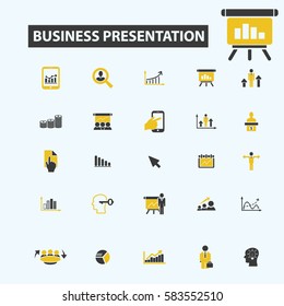 ícones de apresentação comercial
