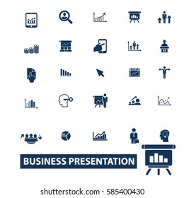 iconos de presentación de negocios