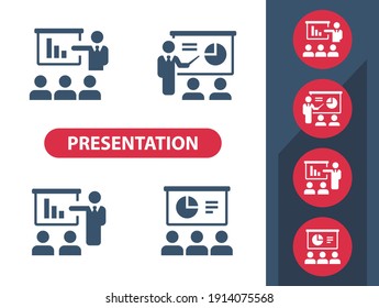 Business Presentation Icons. Professional, Pixel Perfect Icons. EPS 10 Format.