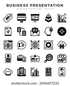 Business Presentation icons set for website and mobile site and apps.