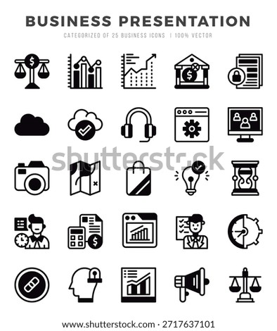 Business Presentation icons set for website and mobile site and apps.