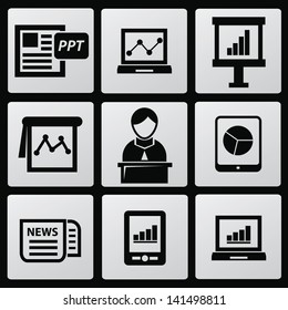 Business presentation icons,vector