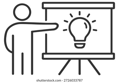Concepto de la idea de la presentación del negocio, explicación de la enseñanza y Ilustración vectorial del esquema de la estrategia en fondo transparente