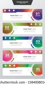 Business presentation or info graphics concept with 5 options.