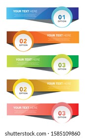 Business presentation or info graphics concept with 5 options.
