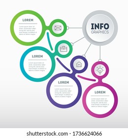 Business Presentation Or Info Graphics Concept With 4 Steps. A Quarter Of A Circle. Template Of Diagram. Infographic Of Technology Or Education Process With Four Options. Segmented Annual Report.