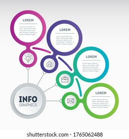 Business presentation or info graphics concept with four steps. Sales funnel. Infographic of technology or education process with 4 options. Segmented report.