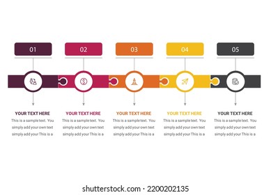 Business presentation or infographic with 5 options. Vector