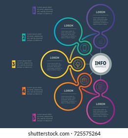 Business presentation or infographic with 5 options. Web Template of a chart, mindmap or diagram with 5 steps. Vector dynamic infographics or mind map of technology or education process with 5 parts