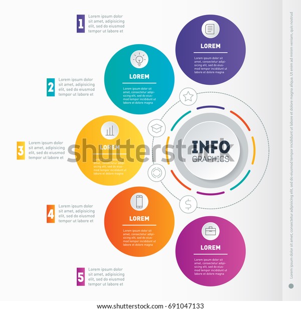 Business Presentation Or Infographic With 5 Options Vector Dynamic 