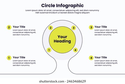 Business presentation infographic concept with 4 options. Template of tree, info chart or diagram with four step process. Infographic of technology or education with 4 steps.