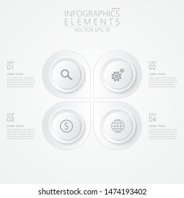 Business Presentation. Infographic element template with 4 options, steps or processes. Vector illustration EPS10.