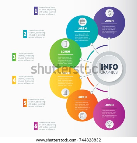 business presentation infographic examples 6 options stock vector business technology examples