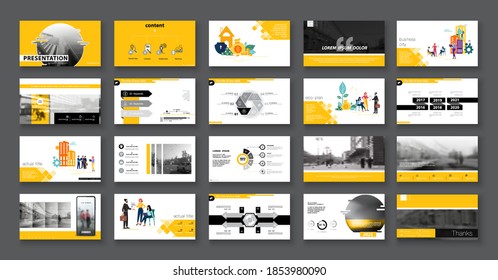 Business presentation infographic. Financial info. Design yellow rhombus elements template, white background. Homes, people who buy real estate.Teamwork of people in the city businessman Use in flyers