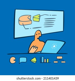 Business presentation with infographic icons set