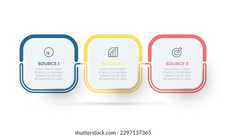 Business presentation infographic label design elements. Vector illustration with 3 options or steps. Can be used for workflow diagram. info chart. web design.