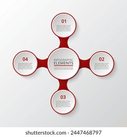 Presentación de negocios, Plantilla infográfica con 4 opciones.