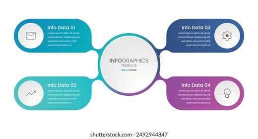 Business presentation infographic template. 4 point infographic template. Design Can be used for workflow layout, diagram, banner, web design. Vector illustration.