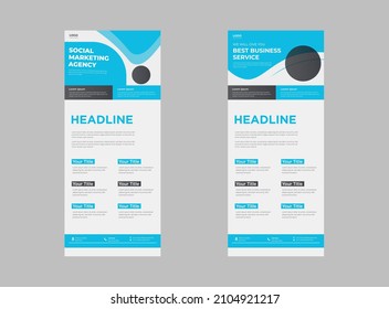 Business presentation infographic template roll up banner, Vector Brochure Flyer design Layout template Dl flyer, multipurpose presentation template design flyer.