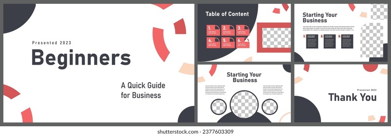 Business presentation infographic template set. Keynote presentation background, slide templates design, brochure cover design, landing page, annual report brochure. Vector Illustration