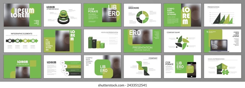 Business presentation infographic  template set. Keynote presentation background, slide templates design, website ideas, brochure cover design, landing page, annual report brochure.Vector Illustration