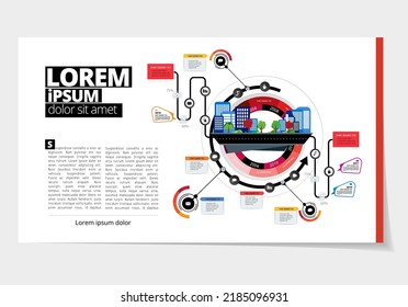 Business presentation infographic template, vector