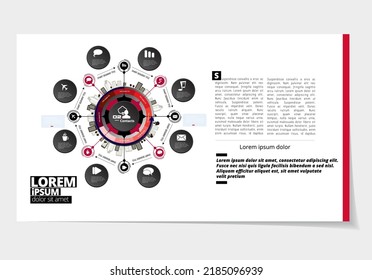 Plantilla infográfica de presentación de negocios, vector