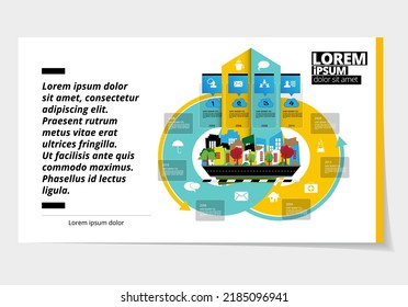 Business presentation infographic template, vector