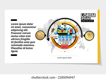 Business presentation infographic template, vector