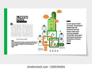 Business presentation infographic template, vector